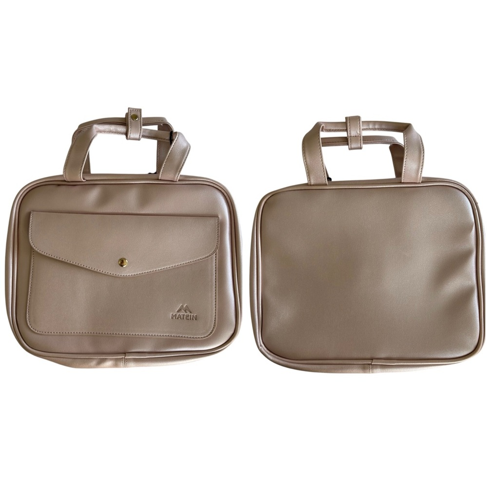 MATEIN Women’s Travel Toiletry Bag Faux Leather Look Pink‎ Sheen Hanging Storage